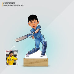 Cricketer Caricature Acrylic Photo Stand