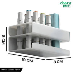 Acrylic Duster and Marker Holder(White)