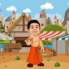 Chota Bheem as a Kid Caricature Art