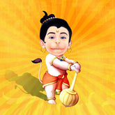 Little Hanuman as a Kid Caricature Art