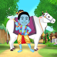 Krishna as a Kid Caricature Art