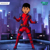 Avengers Deadpool as a Kid Caricature Art