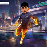 Avengers Fireman as a Kid Caricature Art