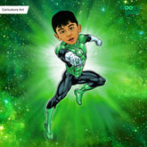 Avengers Green lantern as a Kid Caricature Art