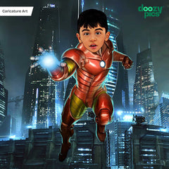 Avengers Ironman as a Kid Caricature Art