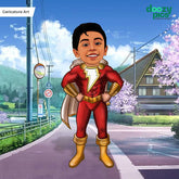 Avengers Shazam as a Kid Caricature Art