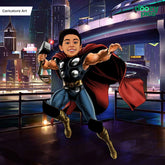 Avengers Thor as a Kid Caricature Art
