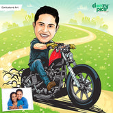 Bike Rider Caricature Art