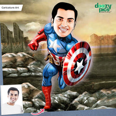 Captain America Caricature Art