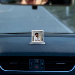 Acrylic Personalized Square Shape Car Dashboard Photo Stand (Front & Back)