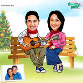 Chilling Couple Caricature Art