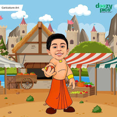 Chota Bheem as a Kid Caricature Art