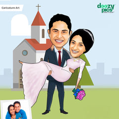 Christian Wedding Caricature Art