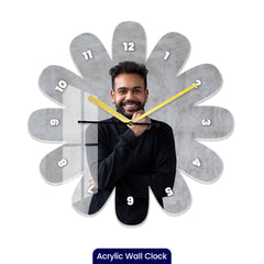 Personalized Acrylic Wall Clock with Flower Shape