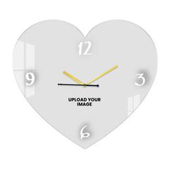 Personalized Acrylic Wall Clock with Heart Shape