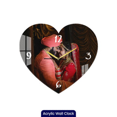 Personalized Acrylic Wall Clock with Heart Shape