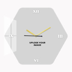 Personalized Acrylic Wall Clock with Hexagon Curve Shape