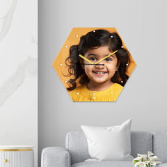 Personalized Acrylic Wall Clock with Hexagon Shape