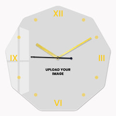Personalized Acrylic Wall Clock with Nonagon Shape
