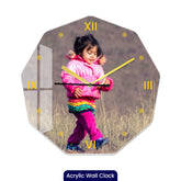 Personalized Acrylic Wall Clock with Nonagon Shape