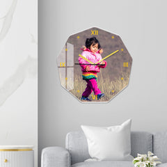 Personalized Acrylic Wall Clock with Nonagon Shape