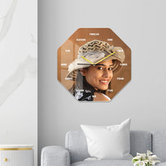 Personalized Acrylic Wall Clock with Octagon Shape