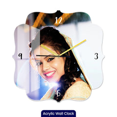 Personalized Acrylic Wall Clock with Floral Shape