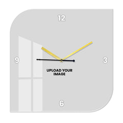 Personalized Acrylic Wall Clock with Square Two Side Curve Shape