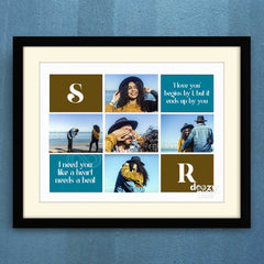 Collage Frame With Letters and Quotation