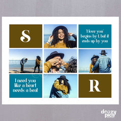 Collage Frame With Letters and Quotation