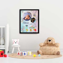 Newborn Baby Photo Collage with Birth Details