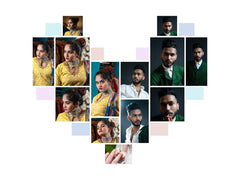 My Engagement Rings Layout Heart Photo Collage