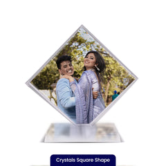 Personalized Diamond-Shaped Crystal Photo Frame