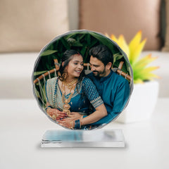 Personalized Round Crystal Photo Frame