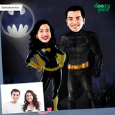 Dark Knight Batman Couple Caricature