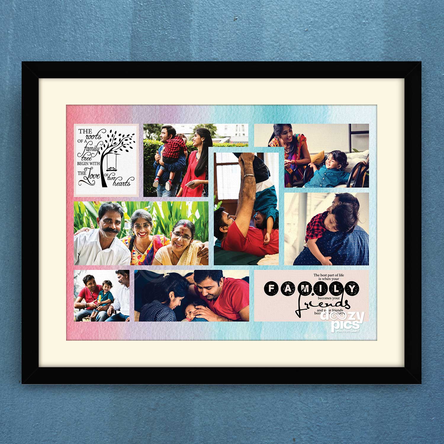 Family Friends Quote Collage Frame