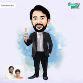 Gentleman Tossing a Coin Caricature