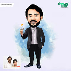 Gentleman Tossing a Coin Caricature