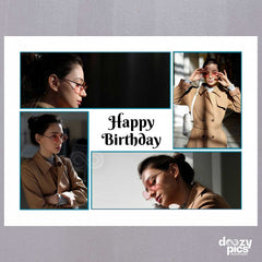 Happy Birthday Text Collage Frame