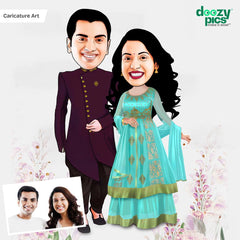 Happy Couple Caricature Art