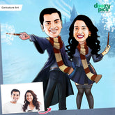 Harry Potter Couple Caricature Art