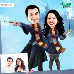 Harry Potter Couple Caricature Art