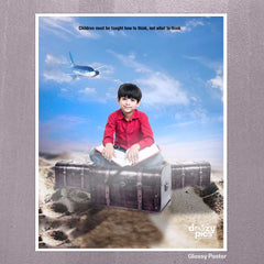 Kid With Aeroplane Print Poster