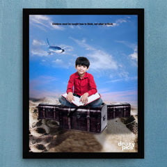 Kid With Aeroplane Print Poster