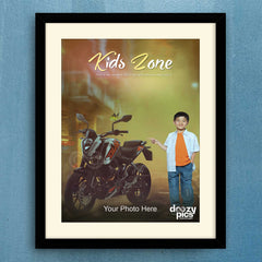 Kid With Duke Bike Print Poster