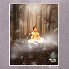 Kid With Feathers Print Poster