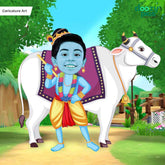 Krishna as a Kid Caricature Art