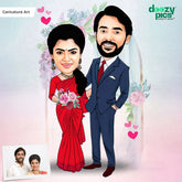 Newly Married Couple Caricature