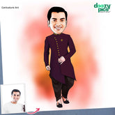 North Indian Men Traditional Caricature
