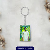 Acrylic Personalized Photo Potrait Shape Keychain (Front & Back)